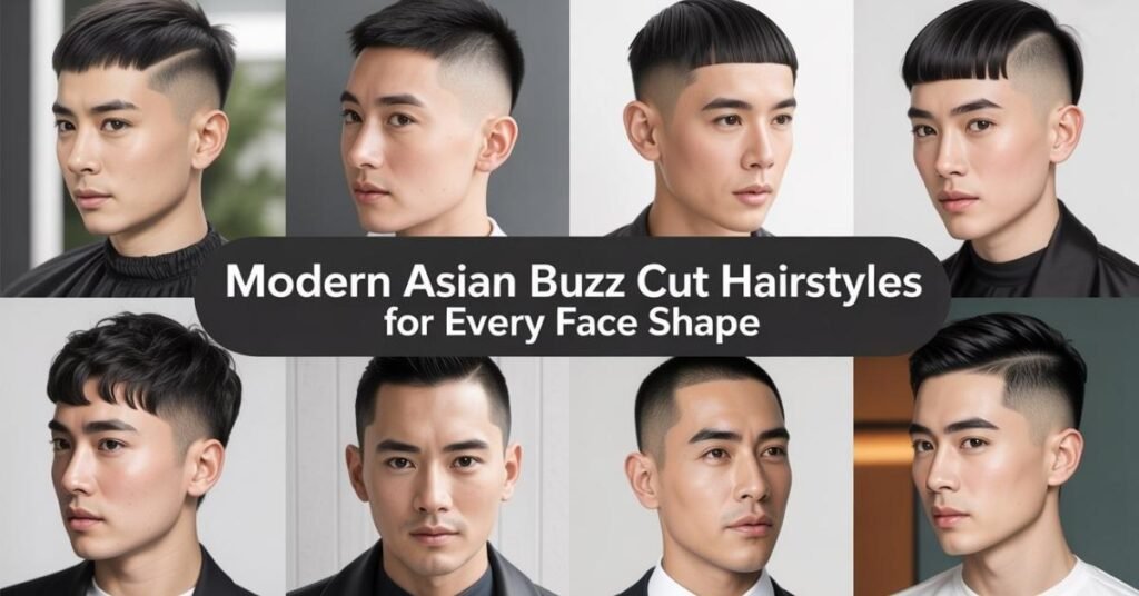 buzz-cut asian men